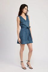 En Saison Robin Mini Dress in Midnight Teal