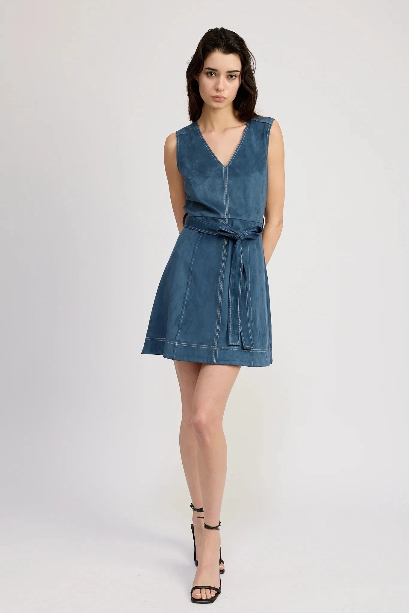 En Saison Robin Mini Dress in Midnight Teal