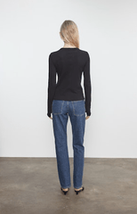 Enza Costa Cashmere New Classic LS Crew in Midnight Blue
