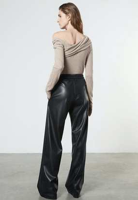 Enza Costa Cashmere One-Shoulder Top in Khaki