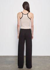 Enza Costa Cotton Classic Ringer Scoop Tank in Wheat Black