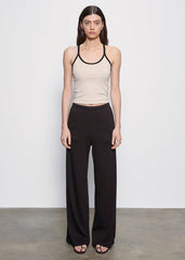 Enza Costa Cotton Classic Ringer Scoop Tank in Wheat Black