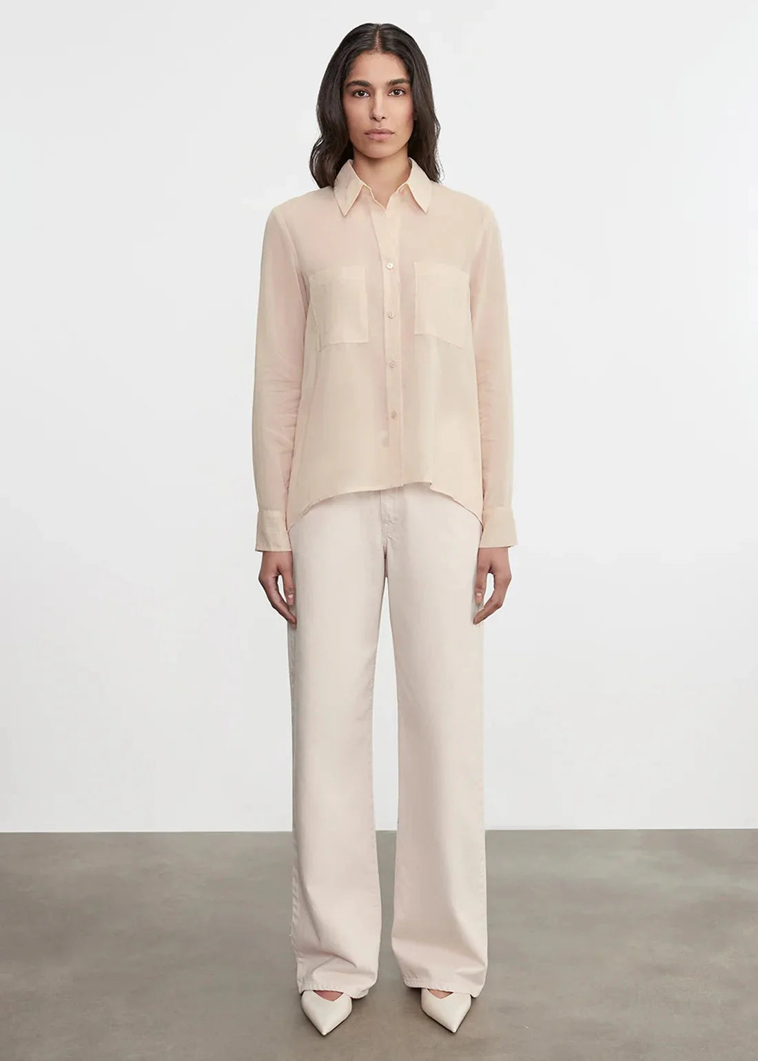 Enza Costa Cotton Organza Shirt in Fawn