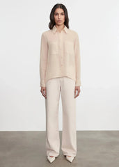 Enza Costa Cotton Organza Shirt in Fawn
