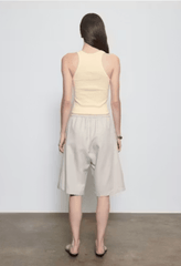 Enza Costa Cotton Rib Boy Tank in Champagne