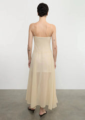 Enza Costa Japanese Yoryu Chiffon Dress in Blonde