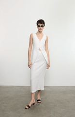 Enza Costa Linen Tunic Vest in Undyed