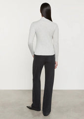 Enza Costa Plisse L/S Mockneck in Light Heather