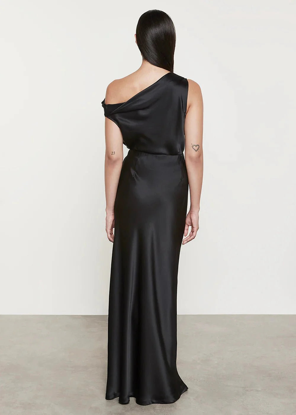 Enza Costa Silk Bias Off-Shoulder Top in Black