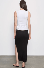Enza Costa Silk Rib Sleeveless Boatneck in White