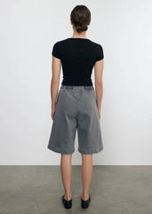 Enza Costa Supima Baby Rib Cropped Tee in Black