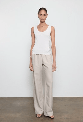Enza Costa Supima Baby Rib Tank in Pearl Grey