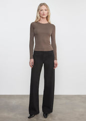 Enza Costa Supima Cotton New Classic L/S Tee in Mushroom