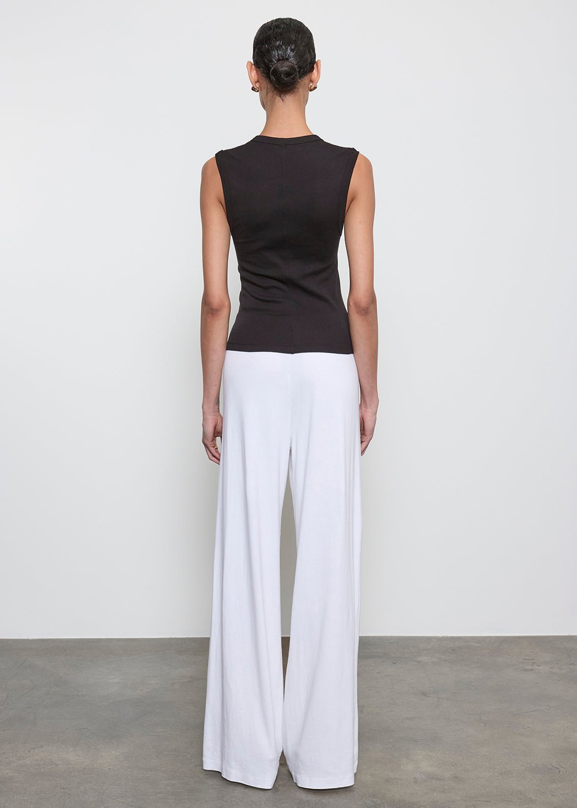 Enza Costa Supima Cotton Sleeveless V in Black