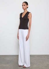 Enza Costa Supima Cotton Sleeveless V in Black