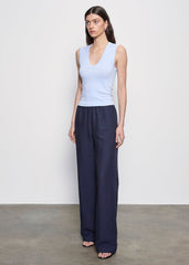 Enza Costa Supima Cotton Sleeveless V in Pale Blue