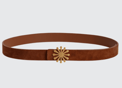 Esthera AMPM Suede Belt in Caramel