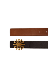 Esthera Reversible Belt in Caramel Black