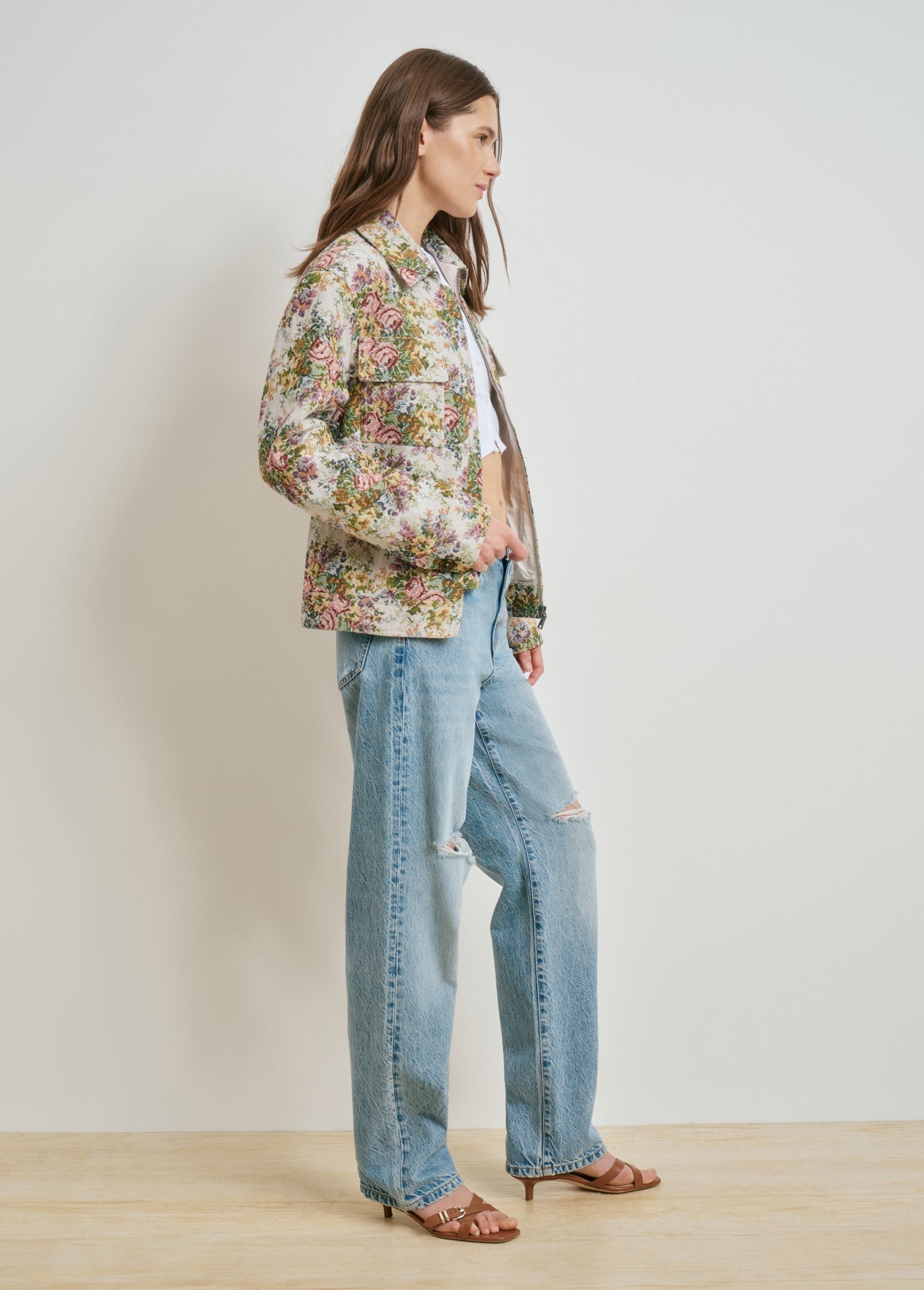 Favorite Daughter The Birdie Jacket in Floral Jacquard