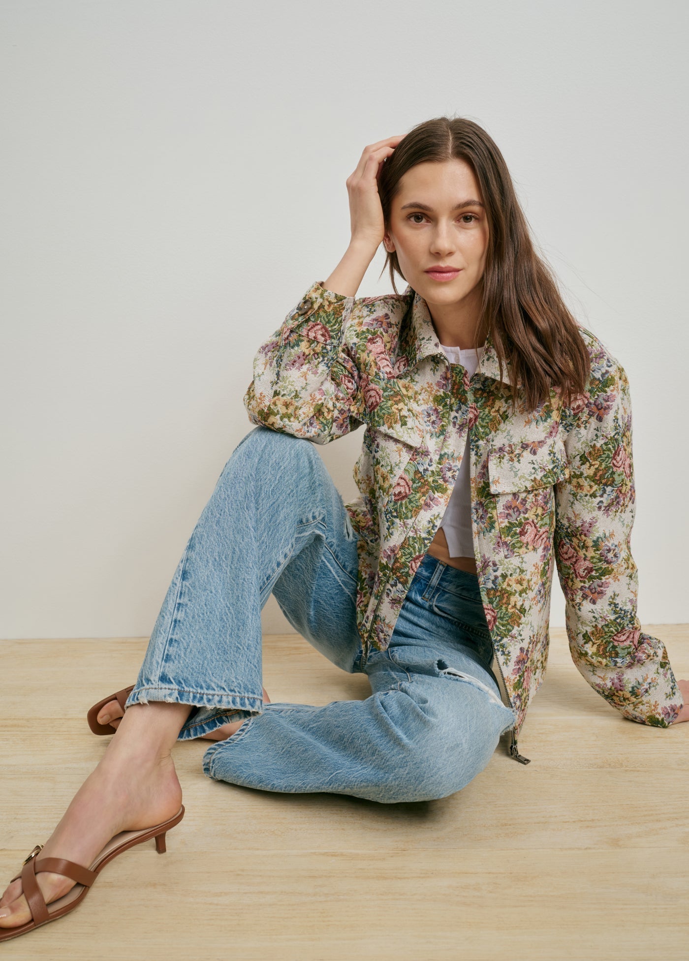 Favorite Daughter The Birdie Jacket in Floral Jacquard