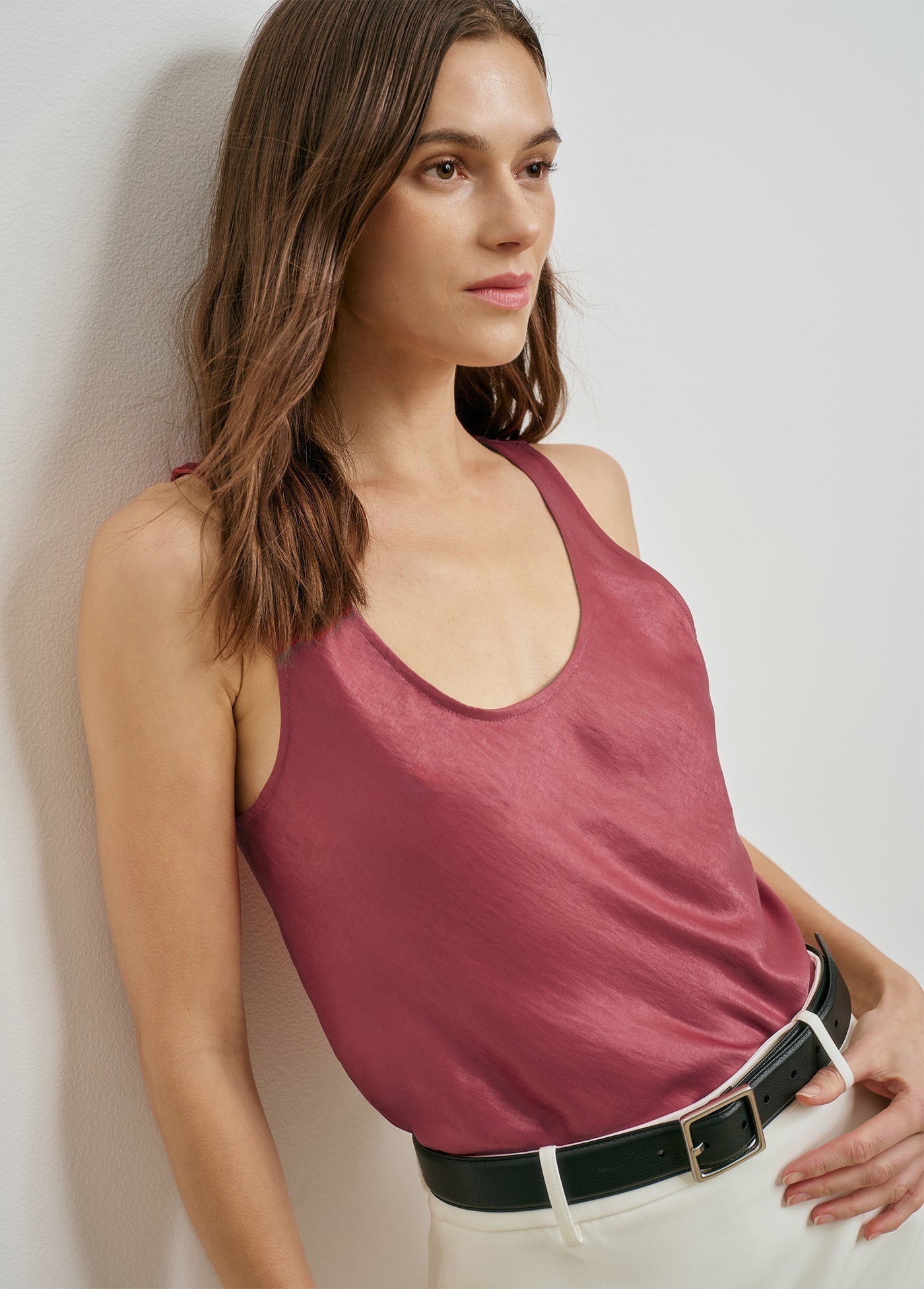 Favorite Daughter The Clean Cut Tank in Earth Red