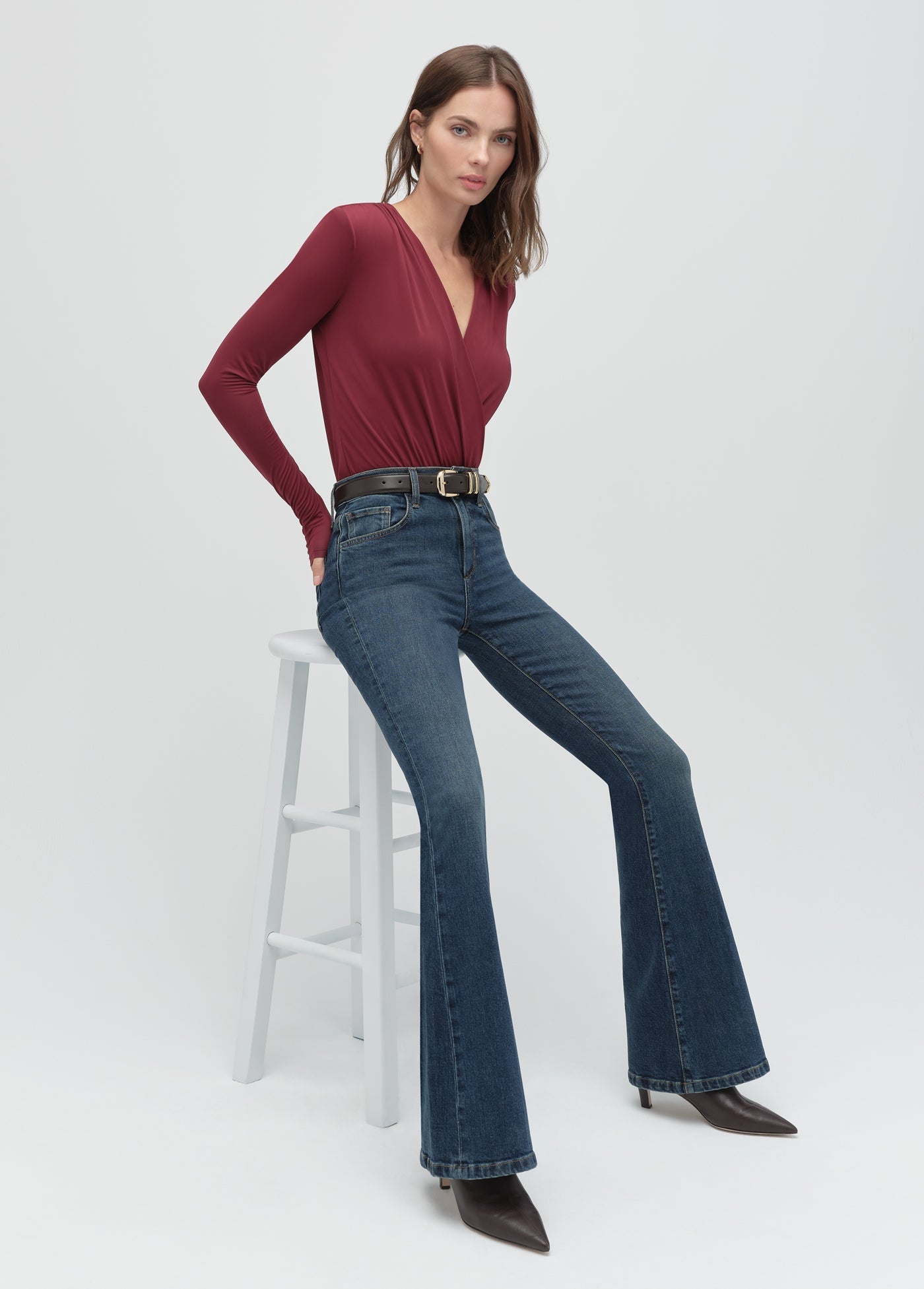Favorite Daughter The Valentina Super High Rise Flare in Woodside