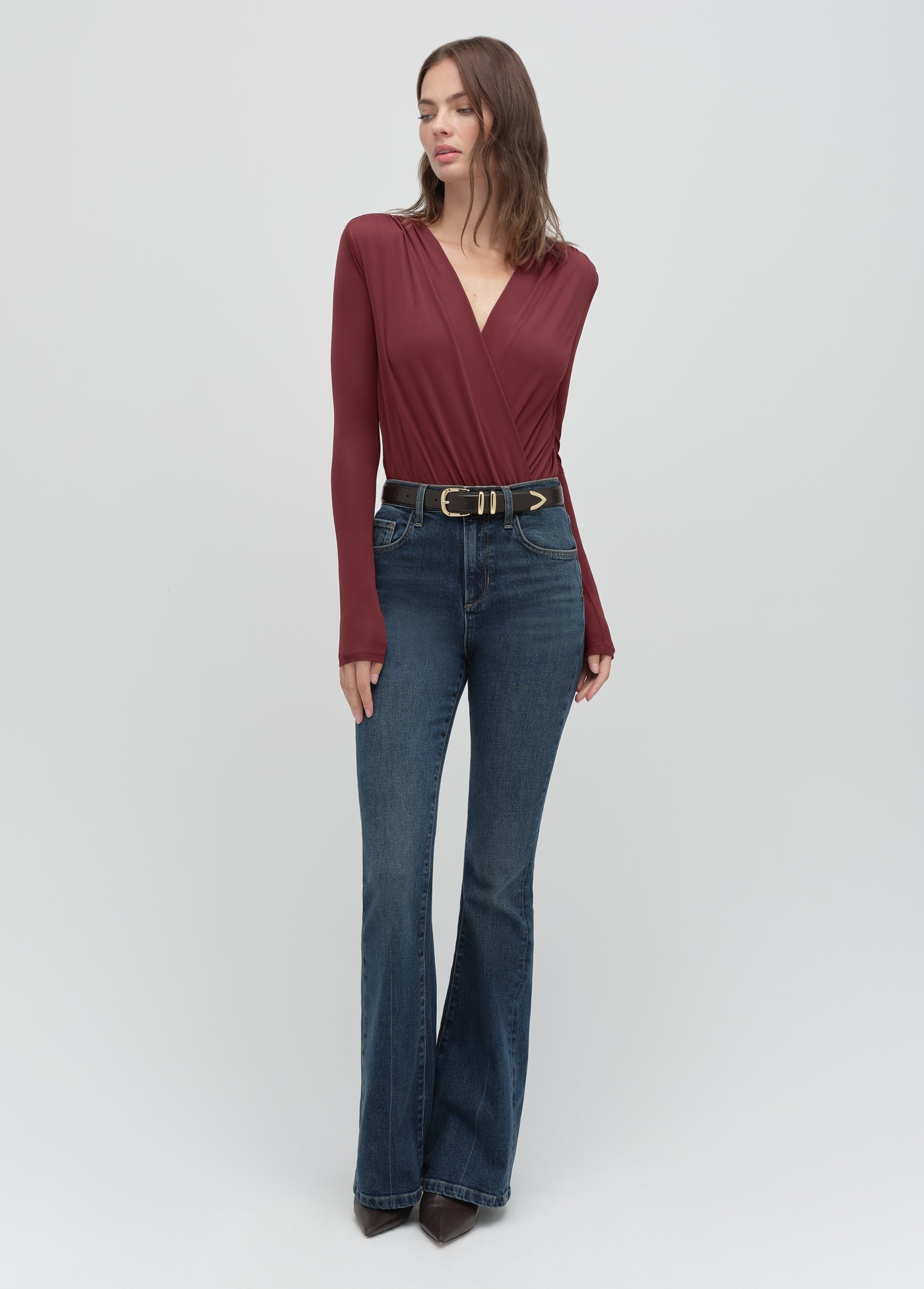 Favorite Daughter The Valentina Super High Rise Flare in Woodside