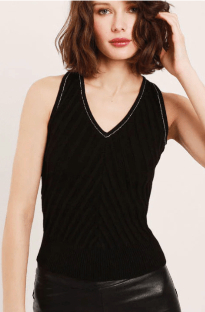 Feller Madison Stitched Halter in Black/Winter White