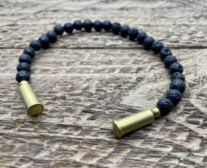 Flint Beaded Single Bracelet: Brass Snake / Large
