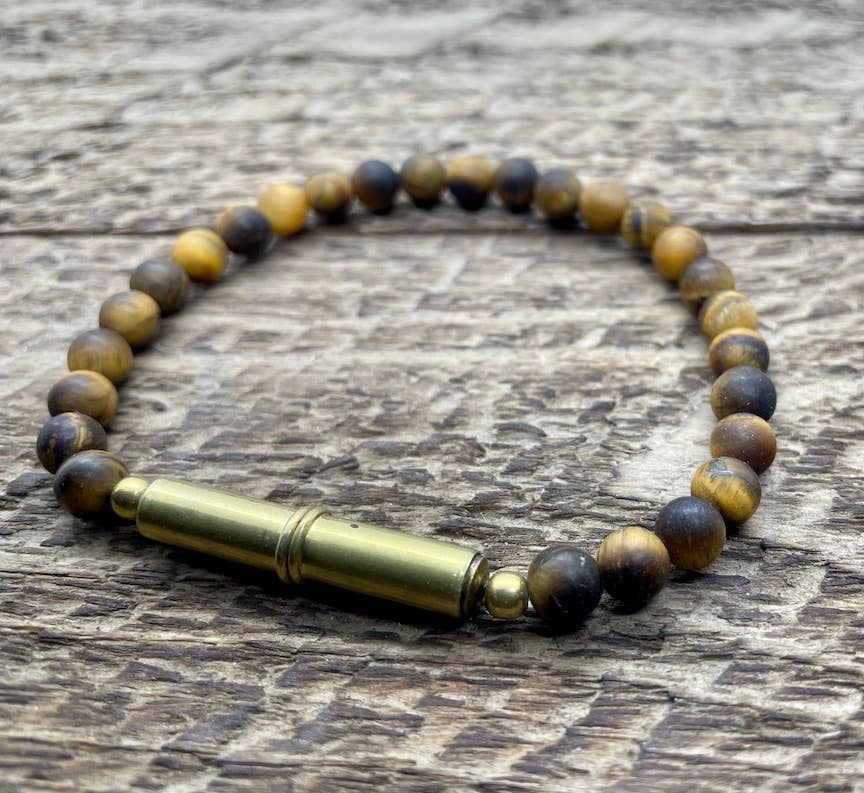 Flint Beaded Single Bracelet: Tiger Eye / Large