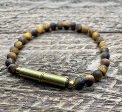 Flint Beaded Single Bracelet: Tiger Eye / Large