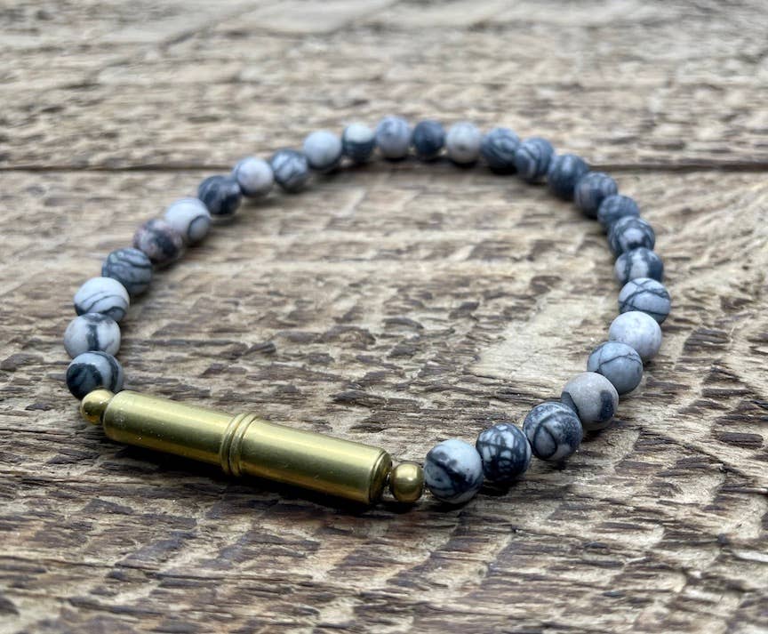 Flint Beaded Single Bracelet: Tiger Eye / Large