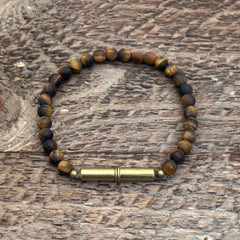 Flint Beaded Single Bracelet: Tiger Eye / Large