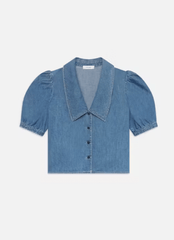 Frame Denim Sailor Blouse in Starlet