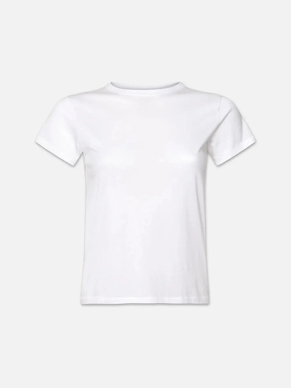 Frame Fitted Crew Tee in White