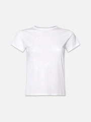 Frame Fitted Crew Tee in White