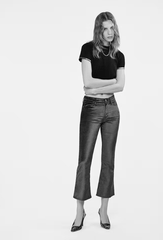 Frame Le Crop Mini Boot Velvet in Comet Velvet