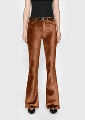 Frame Le High Flare Velvet in Bronze Velvet