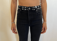 Frame Le Sleek Straight Studded in Meteor