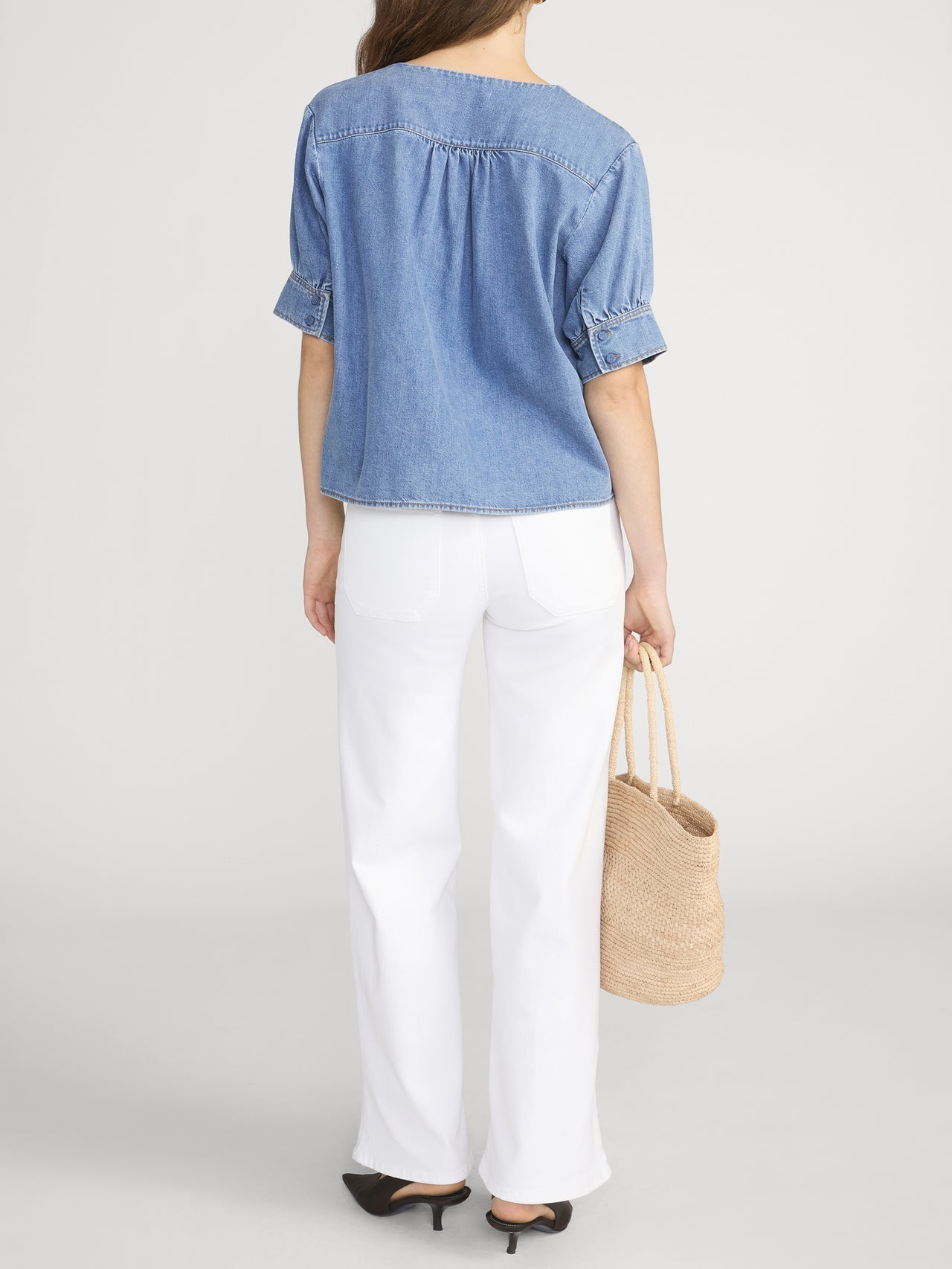 Frame Le Slim Palazzo Modernist Pocket in White