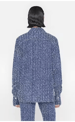 Frame Oversize Shirt in Indigo Boucle