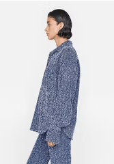 Frame Oversize Shirt in Indigo Boucle