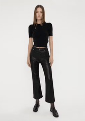 Frame Suede Le Crop Mini Boot in Black Multi