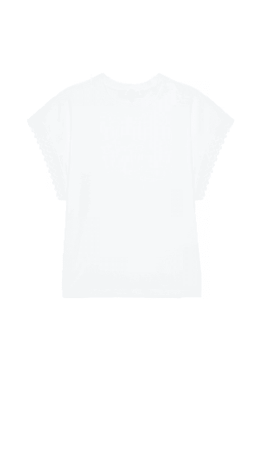 Frame The Crochet Muscle Tee in White