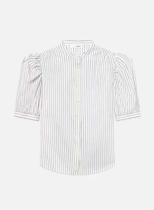 Frame The Gathered Top in Navy Multi