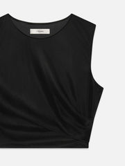 Frame The Mesh Twist Tank in Black