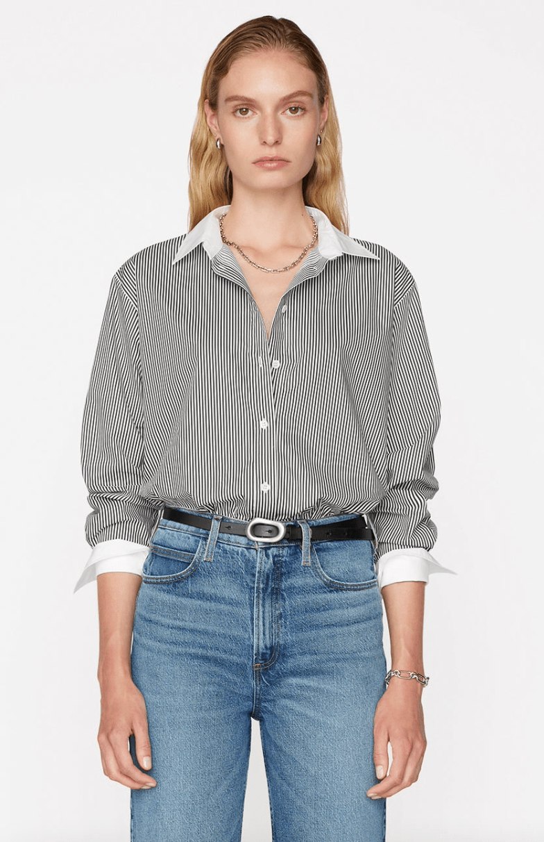 Frame The Oversized Shirt in Noir Multi