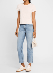 Frame The Ruler Crop Jeans in Indigo Vintage Fray
