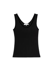 Frame The Velvet Trim Tank in Black