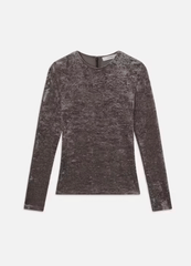 Frame Velvet Long Sleeve Top in Dusk